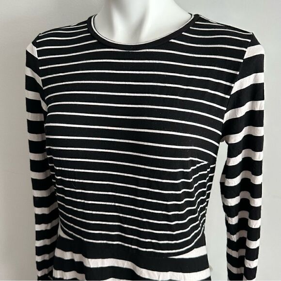Black and White Striped Dress, Size 8, LOFT - Picture 7 of 8
